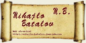 Mihajlo Batalov vizit kartica
